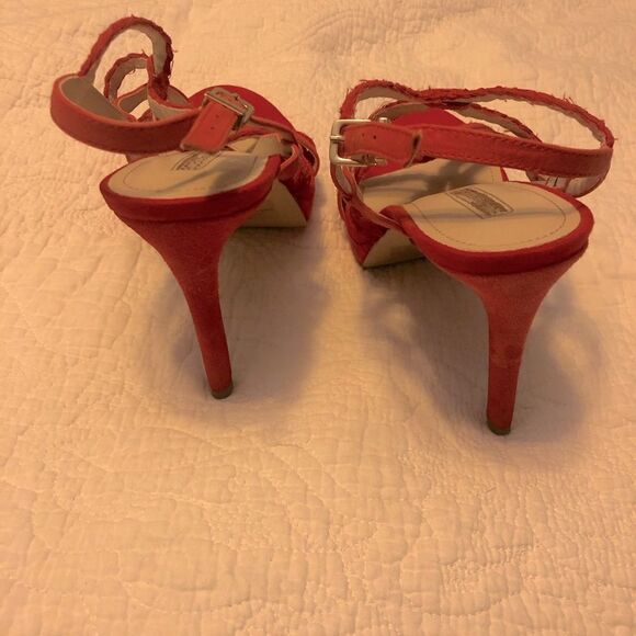  BCBG orange rust strappy Sandal/Heels - Picture 6 of 6